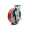 Service Caster 8 Inch Red Poly on Cast Iron Swivel Caster with Roller Bearing and Brake SCC SCC-30CS820-PUR-RS-TLB - alternate 1